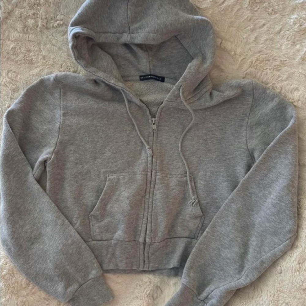 Gray Cropped Hoodie